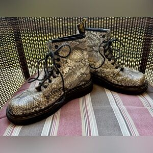 Vintage Rare Dr. Martens Snake Pattern Wedge Boots Bought In 90s US Size 8, UK 6